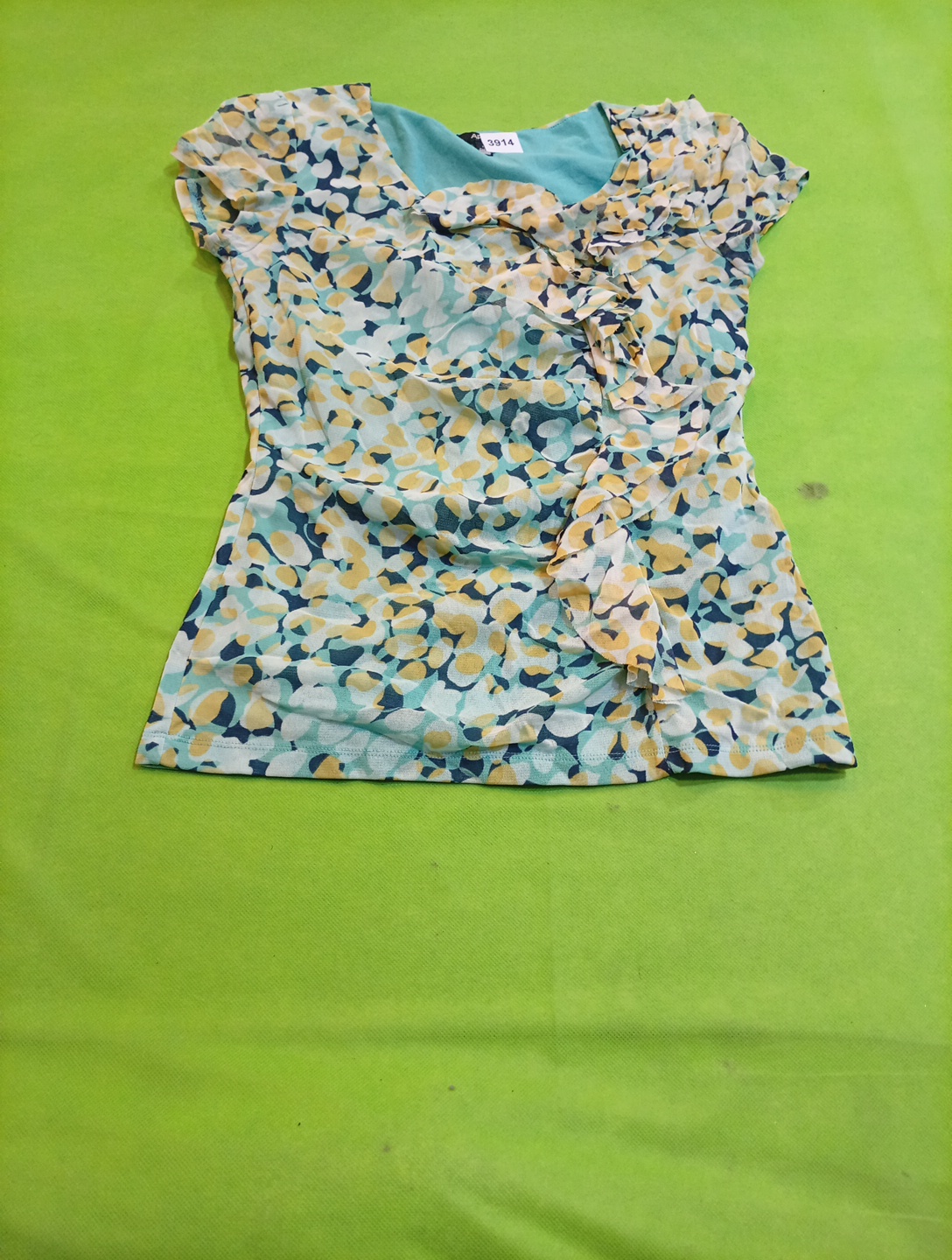 APT Printed Ruffle Blouse