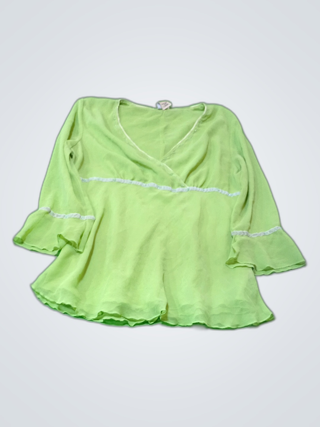Radez Glory Green Ruffle Blouse