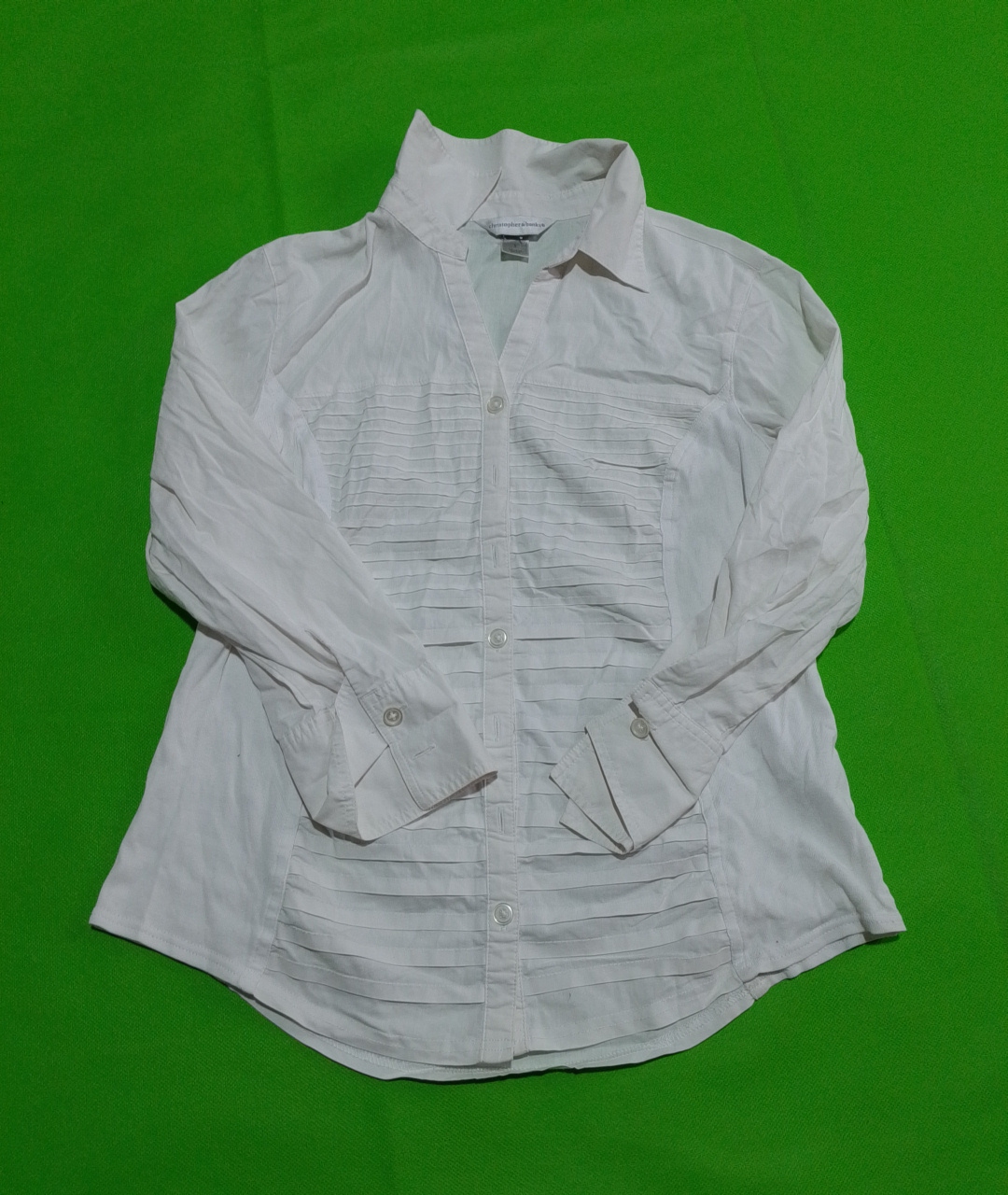 クリストファー & バンクス ホワイト ボタンアップ ブラウス