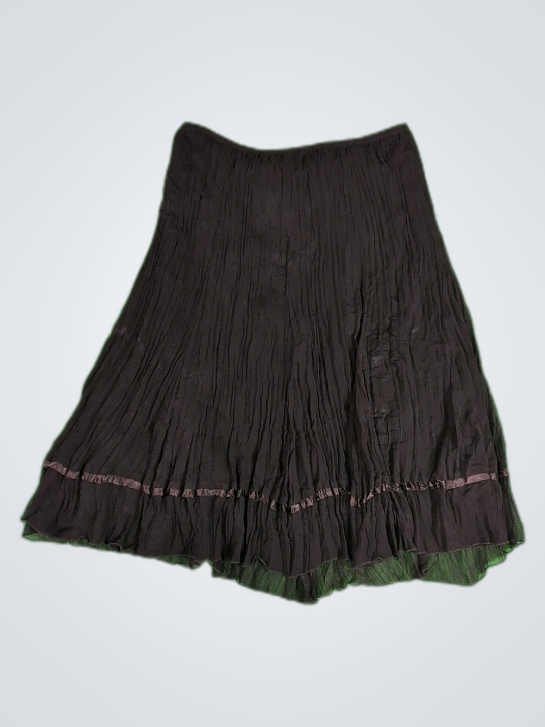 Black Pleated Midi Skirt