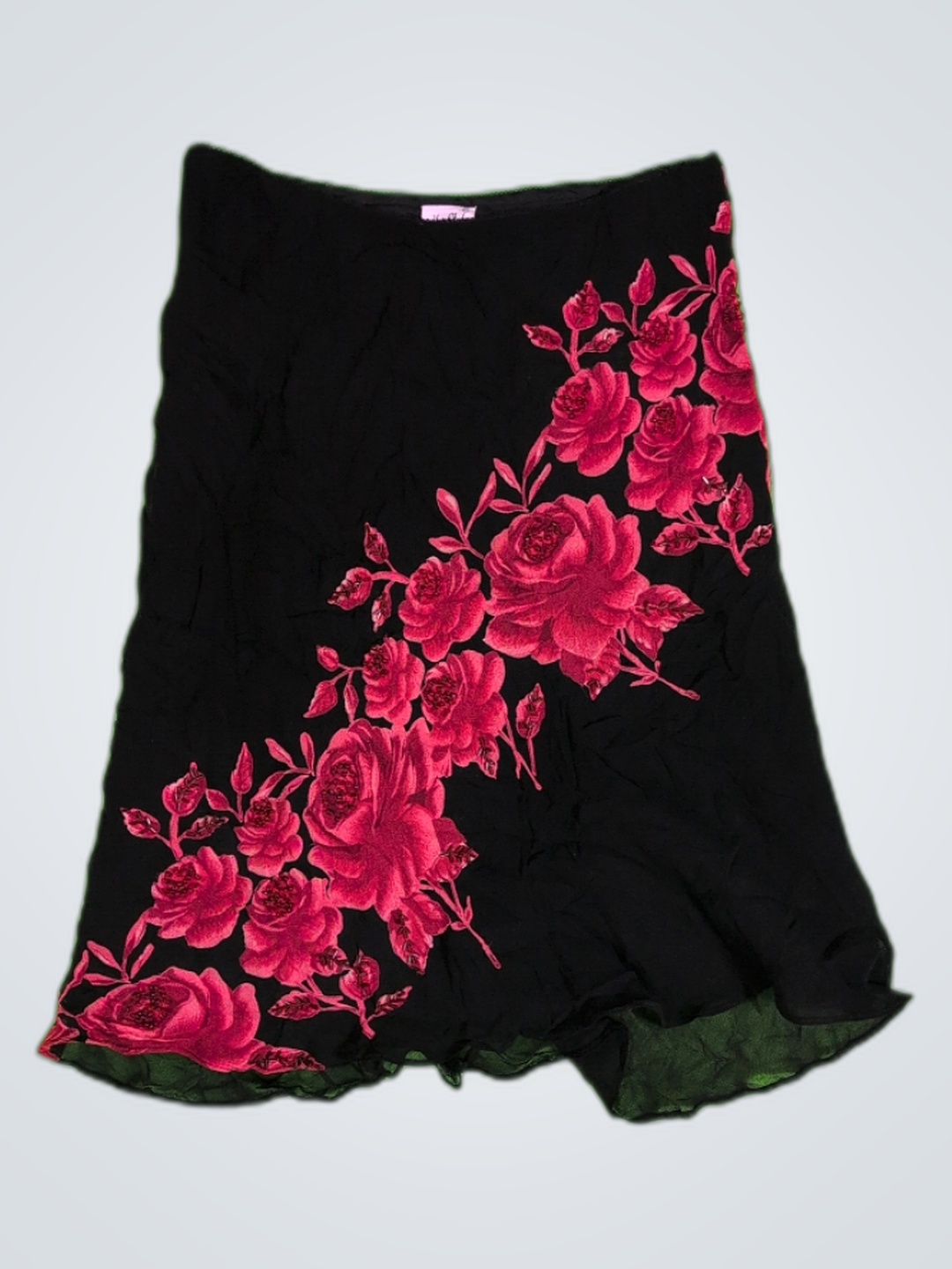 HerStyle Black Floral Embroidered Mini S..