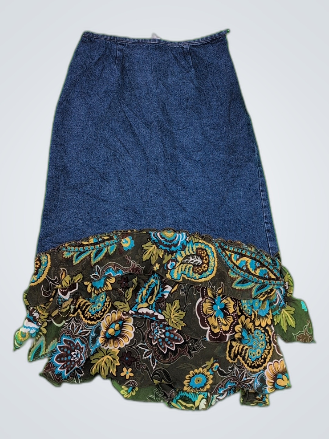 Metrostyle Denim Ruffle Skirt