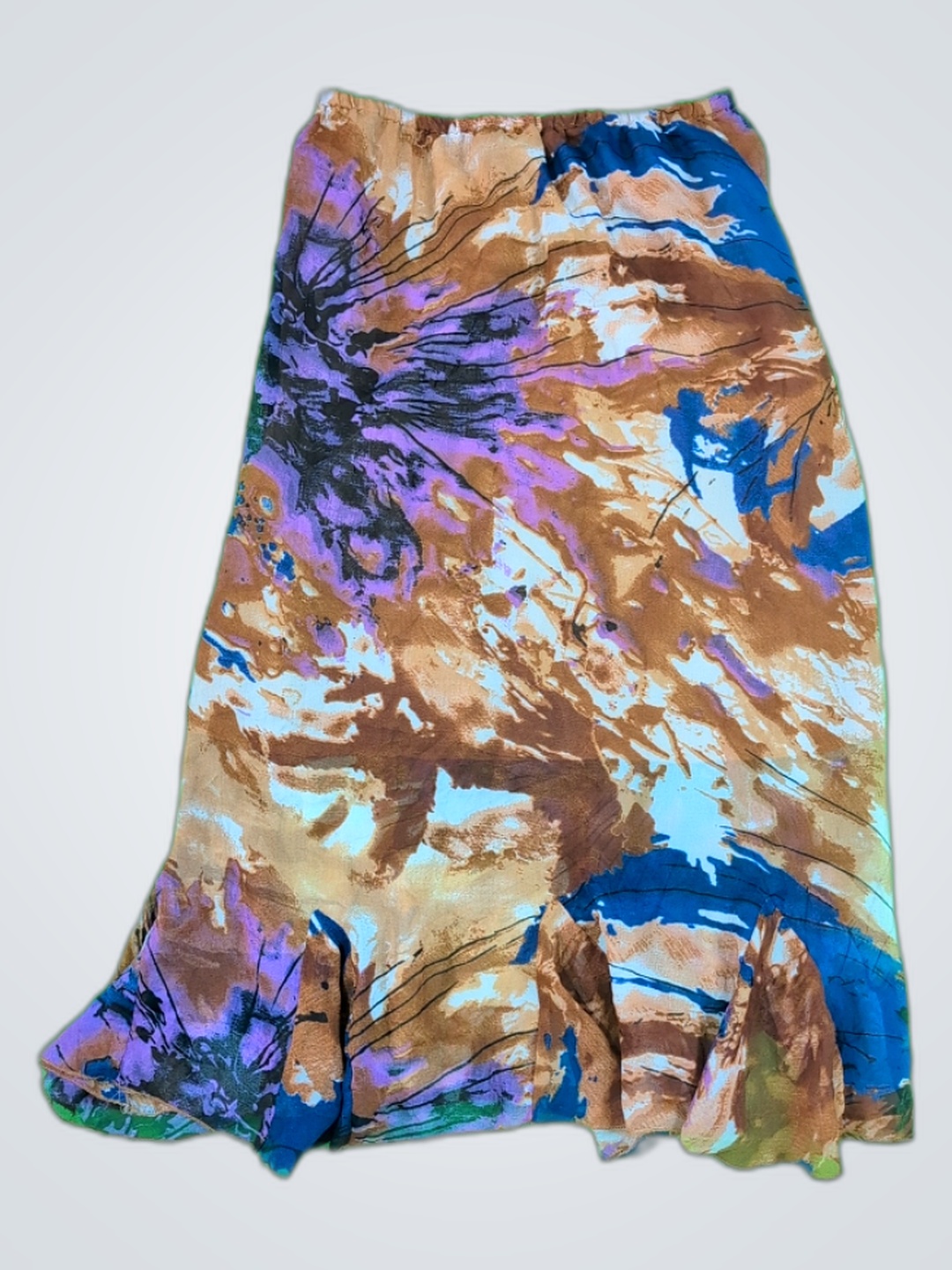 Sassy Doll Multicolor Polyester Maxi Skirt