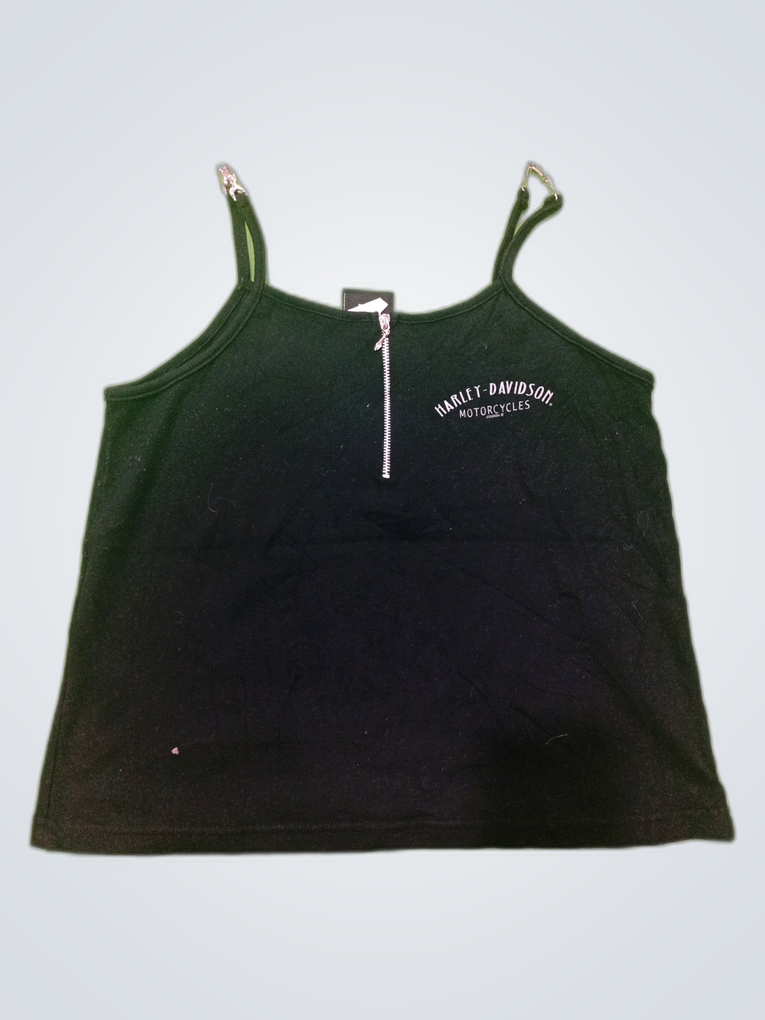 Harley Davidson Black Zip Front Tank Top