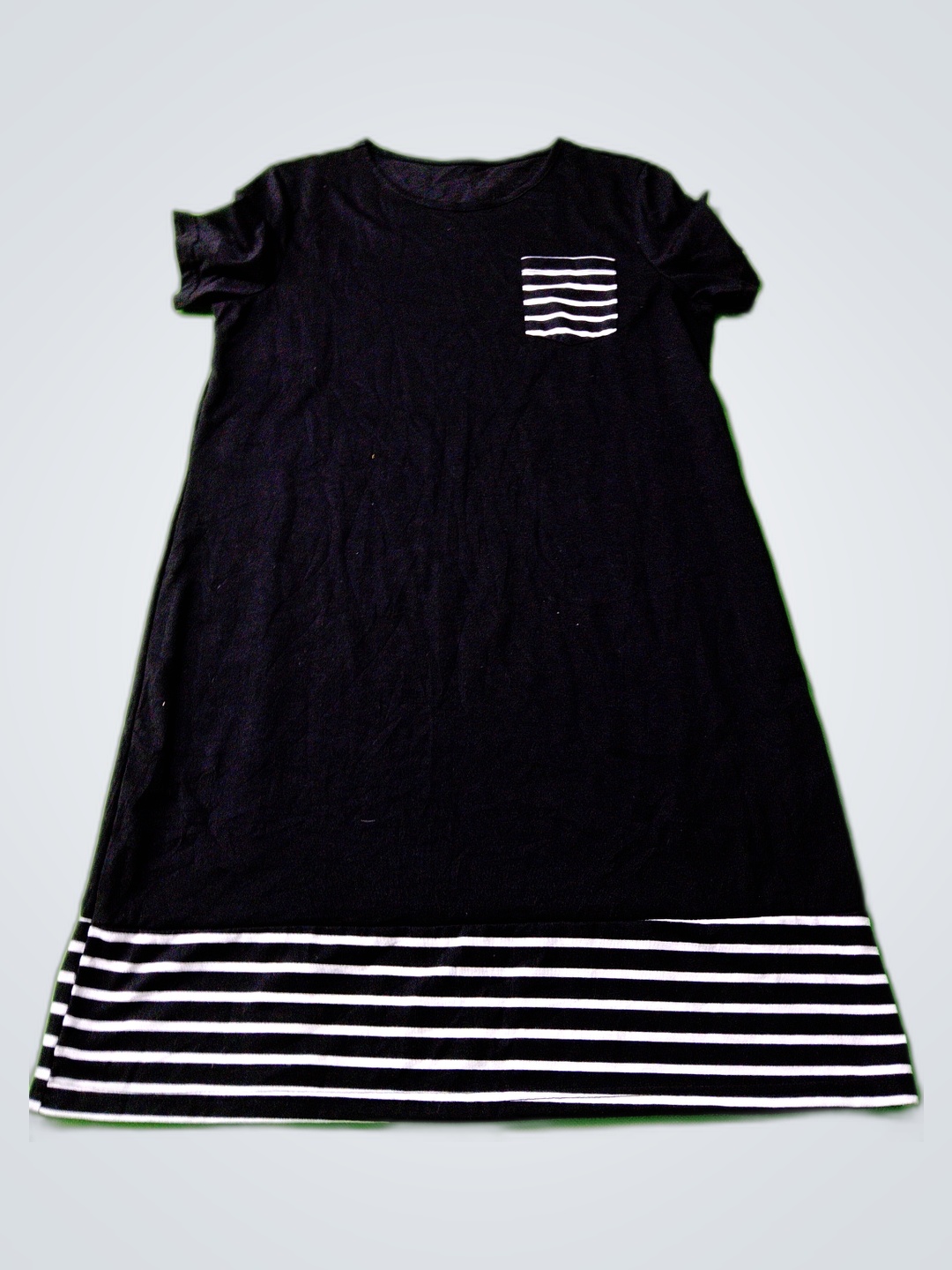 Black Striped Mini Dress