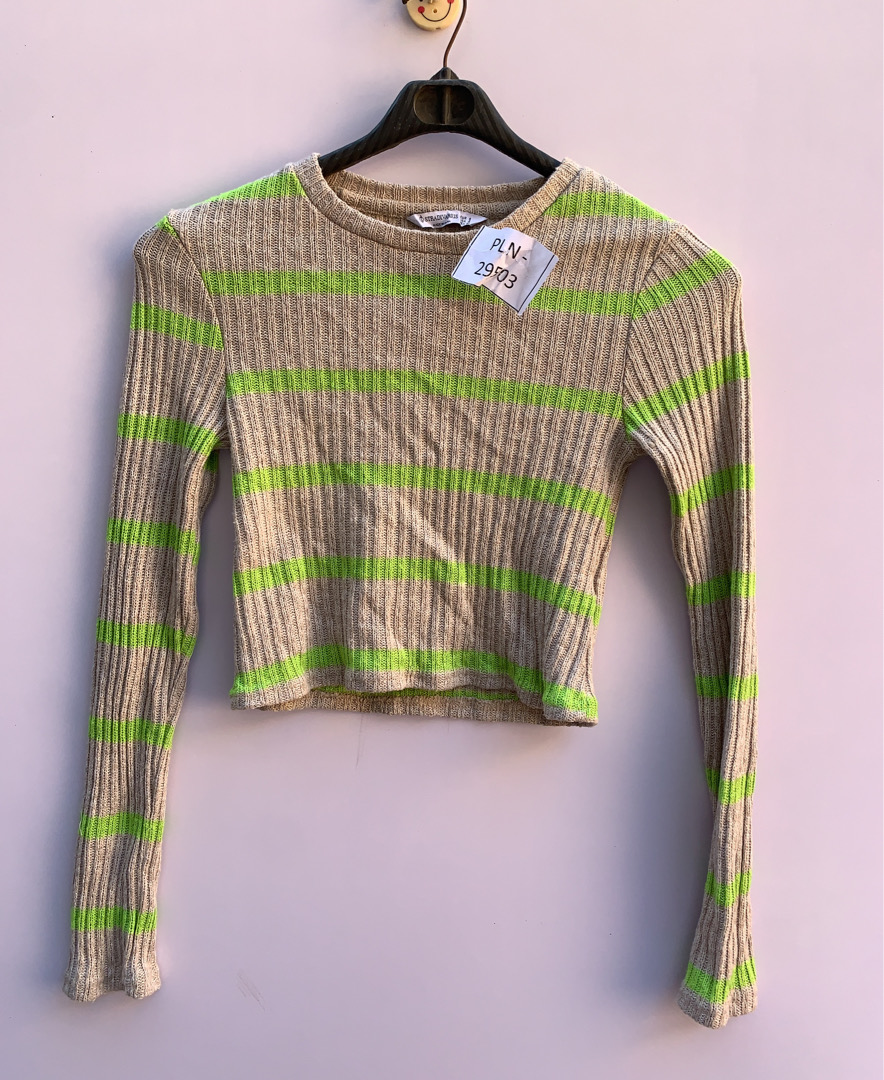 ストラディバリウス クロップド ストライプ ニット セーター