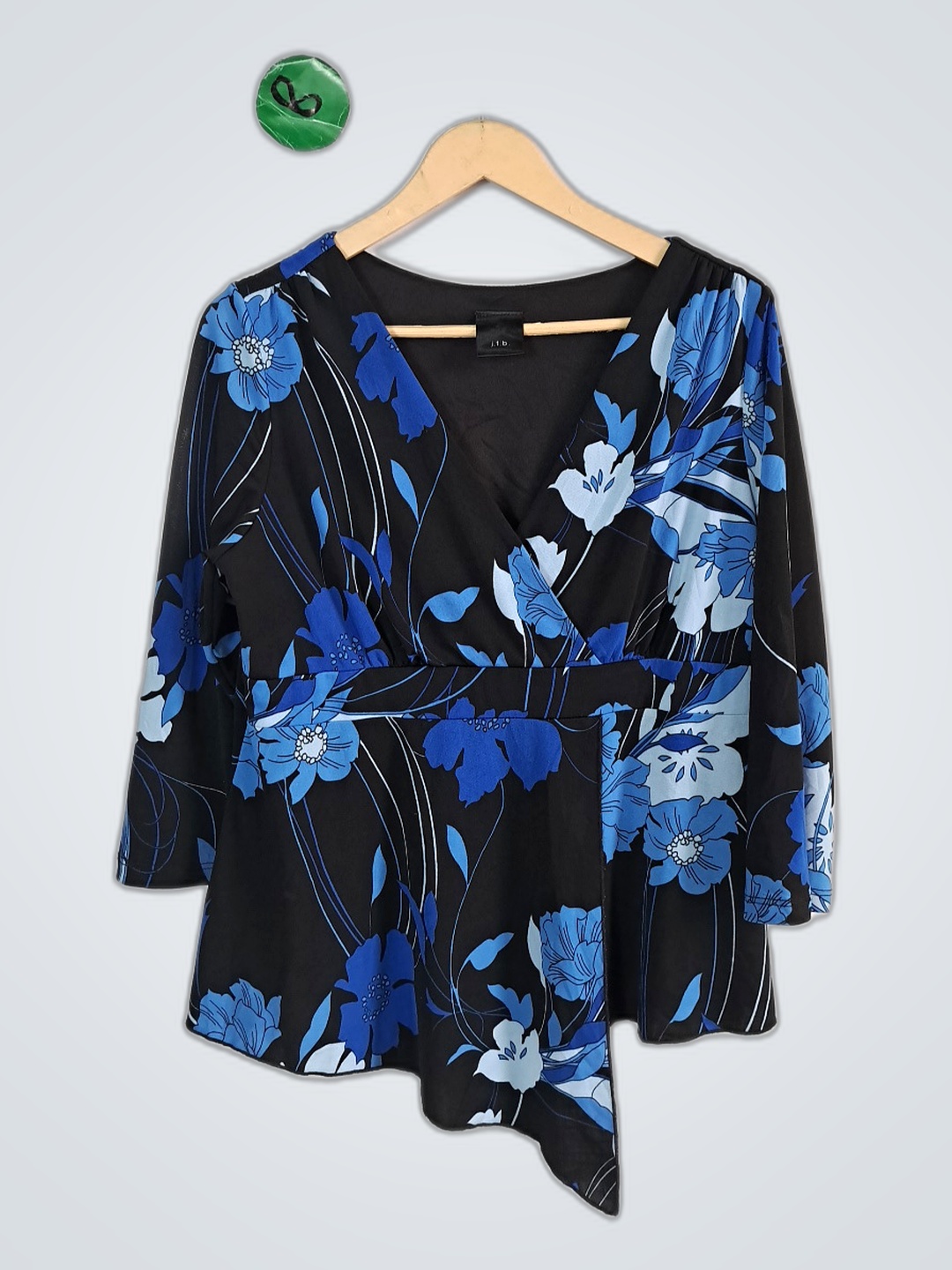 JTB Printed Wrap Blouse