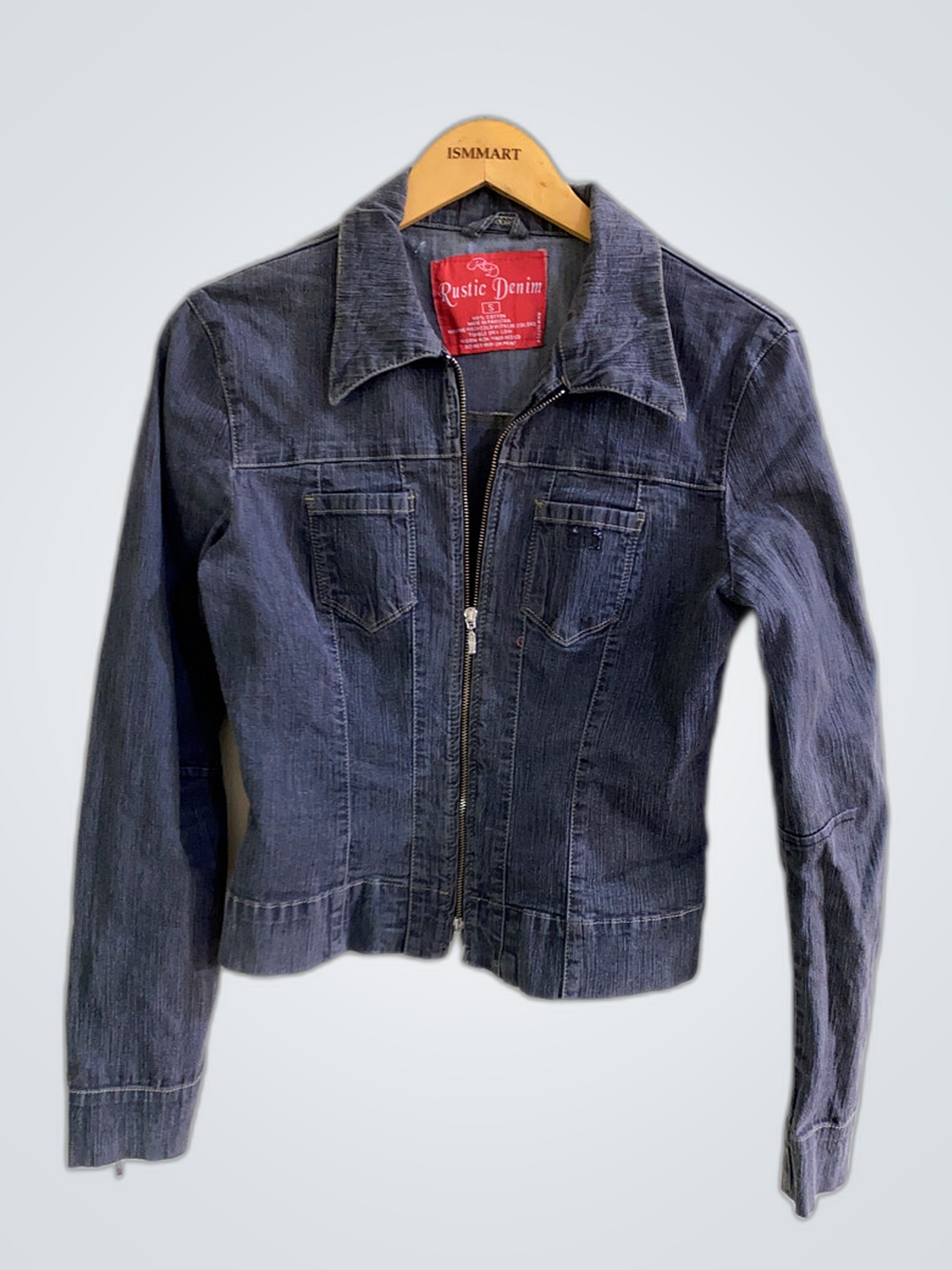 Rustic Denim Cropped Denim Jacket