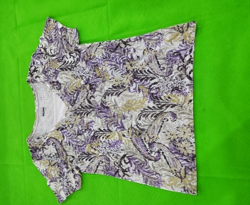 「ベーシックエディション プリント Vネックブラウス」