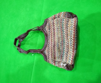 Multicolored Woven Small Handbag